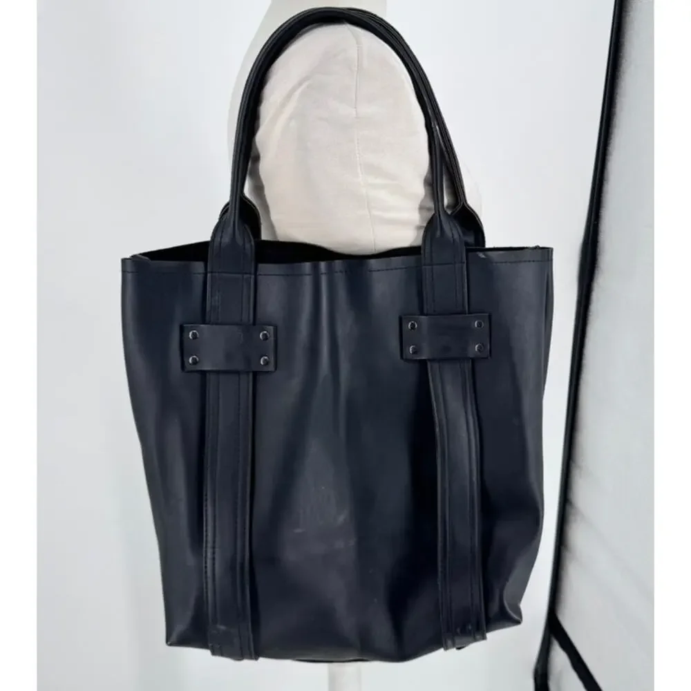 Stephane Verdino Bag Paris Black PVC Tote Faux Leather